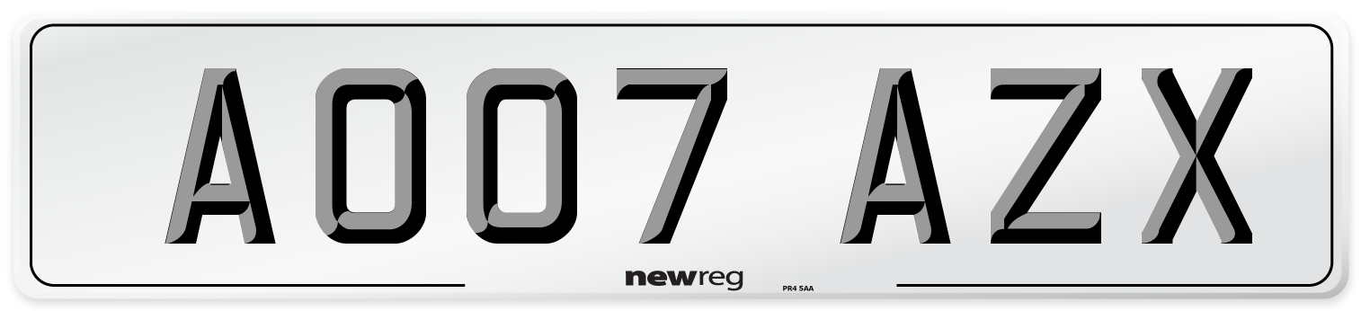 AO07 AZX Number Plate from New Reg